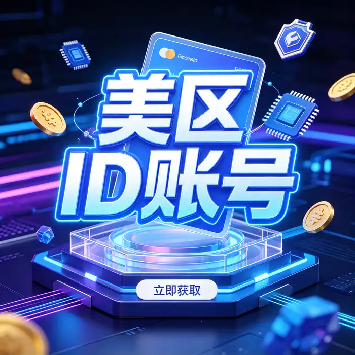 美区 Apple ID 注册指南主题视觉，展示简洁的账号管理与数字服务概念
